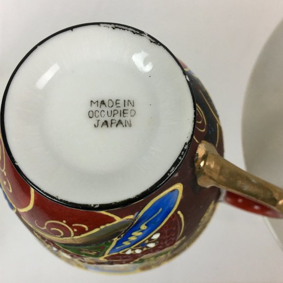 Vintage Japanese Goddess Scholars Moriage Made in Occupied Japan Cup & Saucer - Picture 4 of 11